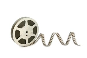 Film,strip,isolated,on,white,background.,free,space,for,text.